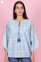 Cambric Cotton Peasant Top In Floral Print